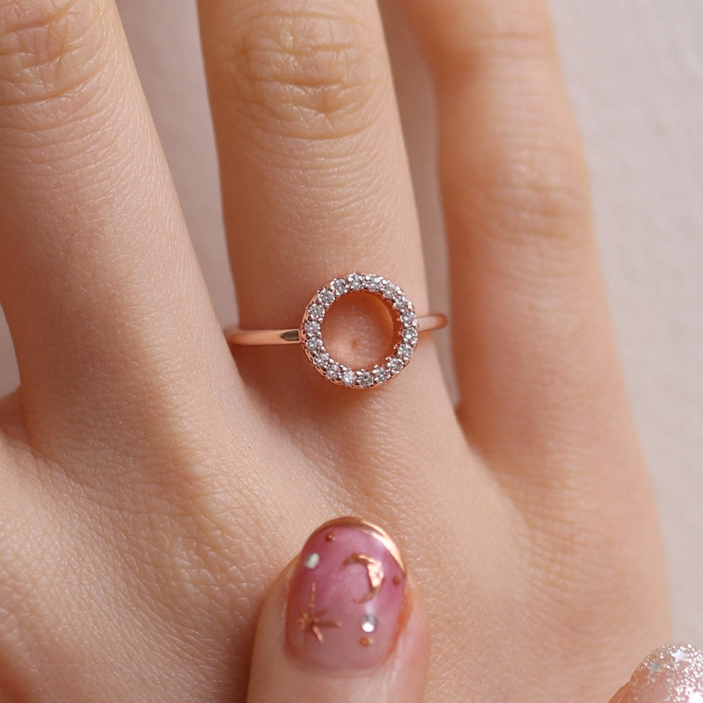 Adjustable Circle Sparkle Ring